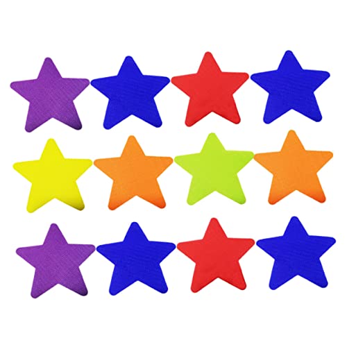 TEHAUX 1 Satz Stern-teppich-aufkleber Teppiche Kinderteppich Langlebig Teppichflecken Für Klassenzimmer Schule Bunter Teppichmarker Teppich Aufkleber Nylon Colorful 12 Stück von TEHAUX