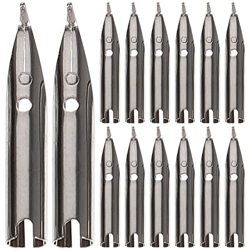 TEHAUX 1 Satz Stiftspitzen Aus Metall Schreibutensilien Stifte Handlettering Stiftspitzen-set Pen Stummel Spitzen Für Ersatzstifte Studenten Liefern Stift Ersatzspitzen Silver 20 Stück von TEHAUX