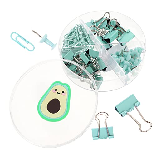 TEHAUX 1 Satz farbige Heftklammern bookmarks book marks Aufbewahrungsbox Mehrzweckklammern Ordnerklammern Grün Aktenordner-Clips Papierbefestigungsklammern Reißnägel Plastik Green von TEHAUX