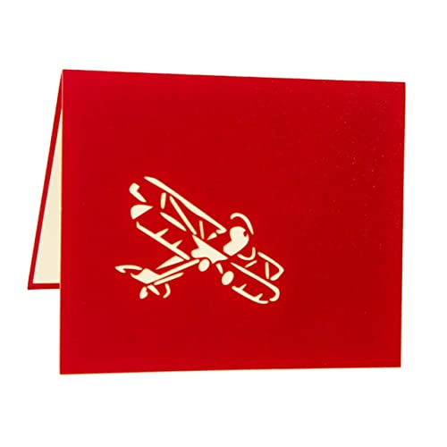 TEHAUX 1 Stück 3D-Grußkarte überraschungstüte überraschung selge present ideas selig flugzeug model flugzeugmodell model planes bis grußkarten 3D -Grußkarten für Freunde 3D-Up-Karten rot von TEHAUX