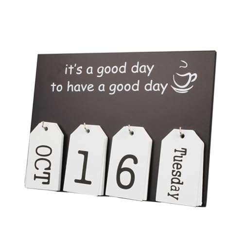 TEHAUX 1 Stück Kalender Tischkalender Haushaltsschmuck Tischkalender DIY Kalender Datumserinnerung Kalenderschmuck Entzückender Kalender Holz Weiß von TEHAUX