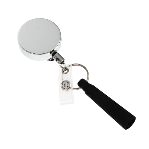 TEHAUX 1 Stück Silikonstift -Deckungsschlüsselkette bürozubehör büro materialien versilbern schlüsselkette keychain drwho Abzeichen-Clip Kartenhalter Abzeichen Zubehör ID-Clip Abs Silver von TEHAUX