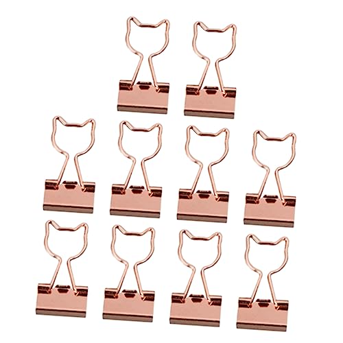 TEHAUX 10 Stück Heftklammern ordner clipboard tablez büroartikel Ordnen Büroklammern Schreibtisch Bindemittel Größe Mini dekorative Papierklammern Schulmappenklammern Metall Rose Gold von TEHAUX