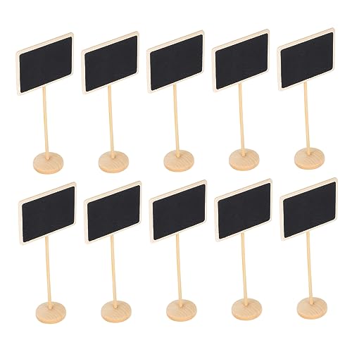 TEHAUX 10 Stück Nachrichtentafel Tafelschild mit Staffeleiständer Mini-Tafelschild Mini-Tafeldekor kleines Tafelschild Holz Black von TEHAUX