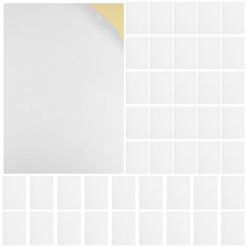 TEHAUX 100 Blatt Bedruckbares Weißes Aufkleberpapier Mattes Aufkleberdruckerpapier Volle Blätter Etiketten Weißes Leeres Bedruckbares Aufkleberpapier Für Drucker von TEHAUX