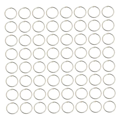 TEHAUX 100 Stück Bindering Buchring Binder rings Ringe Stichwort rostfrei Schlüssel lose für schnellhefter Buchklemmring Ringclips Buchklammern klingeln Notebook-Ring selber machen Metall von TEHAUX