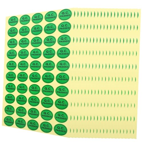 TEHAUX 1000Stücke Selbstklebende Qc Bestanden Qualitätsprüfaufkleber Für Inspektion Und Kennzeichnung Grüne Prüfaufkleber Für DIY Projekte Und Lagerverwaltung von TEHAUX