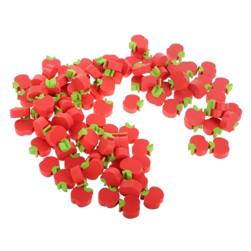 TEHAUX 100Stücke Radiergummis Fruchtform Kawaii Radiergummis Für Mini Radierer Apfel Design Für Schulbedarf Und Mitgebsel von TEHAUX