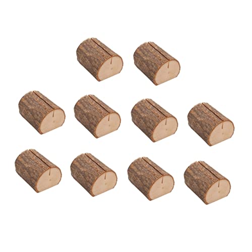 TEHAUX 10Stücke Holz Visitenkartenhalter Retro Pile mit Großer Öffnung Multifunktionale Hochzeitsdekoration für Tischnummern Menüs und Fotos Natürlicher Look für Büro und Events von TEHAUX