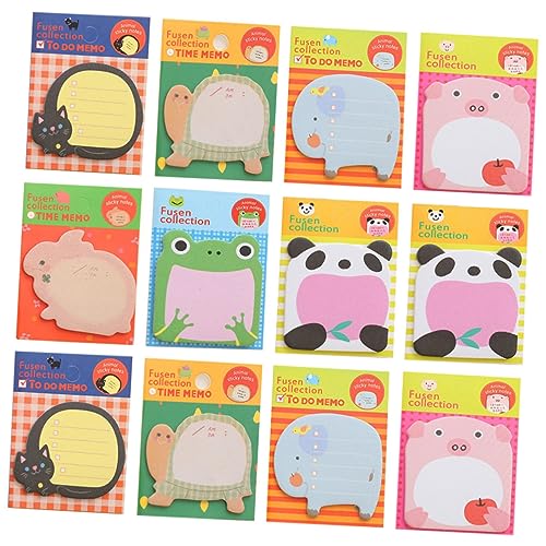 TEHAUX 12 Sätze tierische Haftnotizen scrapbook scheckheft schoot die markierung haftmarker für groß lustig realistisch selbstklebende Notizblöcke multifunktionale Hinweisaufkleber Papier von TEHAUX