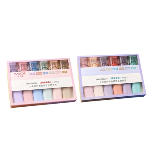 TEHAUX 12 Stück Textmarker schreibutensilien schreibkladde fluoreszierender stift wischtelgeschenk das notizbuch grind Markierungen kreative Stifte bunte Malmarker Stifte beachten Plastik von TEHAUX
