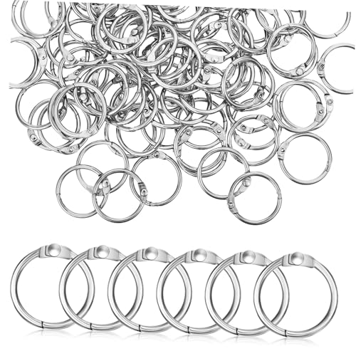 TEHAUX 120Stücke Metall Buchringe Binderinge für Lernkarten Notizen Scrapbooking Robuste und Langlebige Binder Ringe Lose und Bastelprojekte Silberfarben von TEHAUX