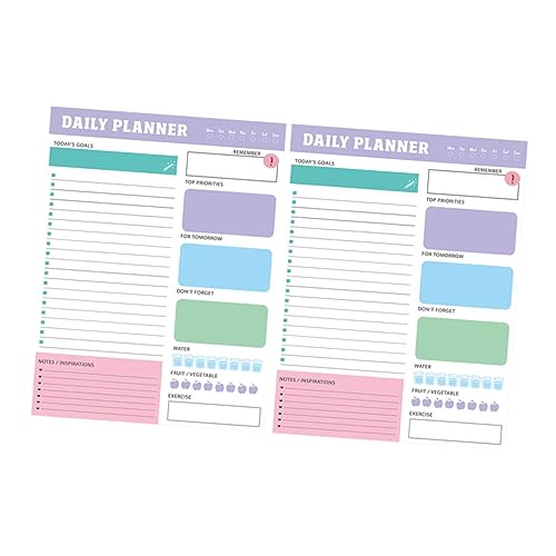 TEHAUX 2 Notizbuch für Zeitverwaltungsplan warnweste personalisiert write board tiarys praktischer Planer-Notizblock Agenda Notizblock für den täglichen Gebrauch Planenversorgung Papier von TEHAUX