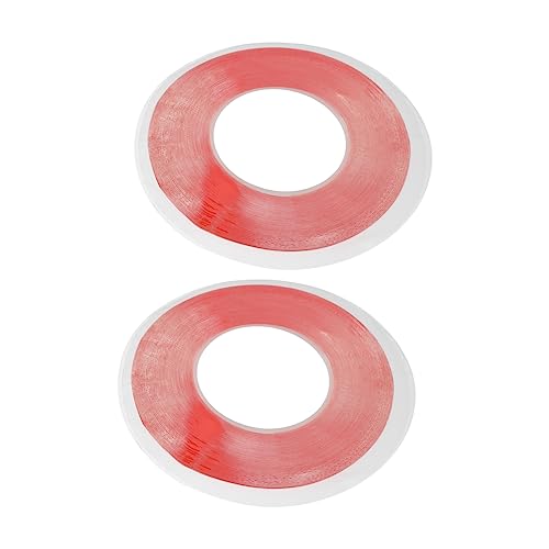 TEHAUX 2 Rollen Klebeband double sided tape doppelseitige klebebänder strassband stoffband stoffgürtel Thermoband beidseitig doppelt Hitzebeständiges Band Haustierbänder das Haustier rot von TEHAUX