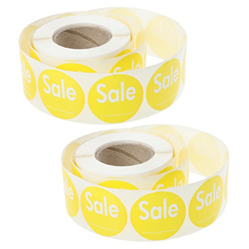 TEHAUX 2 Rollen Verkauf Aufkleber Einzelhandelsetiketten Entfernbare Verkaufsetiketten Ladenverkaufsaufkleber Aufkleber Für Ladenverkauf Selbstklebendes Papier Yellow von TEHAUX