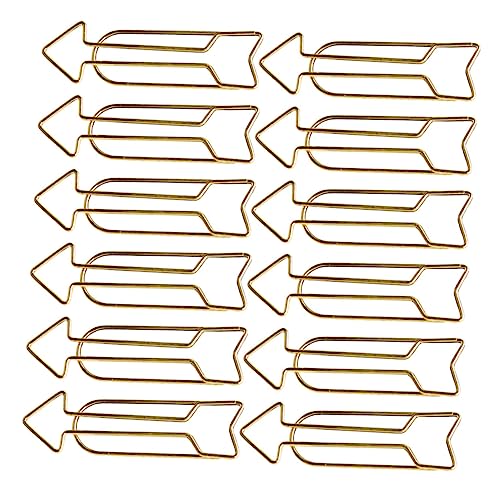 TEHAUX 2 Sätze Goldene Büroklammer Papierclip Bunt Halter Für Büroklammern Notebook -clip Schreibwaren Befestigungselemente Clips Jumbo-büroklammern Metall 12 Stücke * 2 von TEHAUX