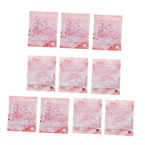 TEHAUX 2 Sätze Haftnotiz Desktop-notizblöcke Ästhetisch Notizblöcke Kleben Schreibutensilien Büro Materialien Heller Frischer Etikettenaufkleber Kreatives Klebepapier Rosa 10 Stück * 2 von TEHAUX