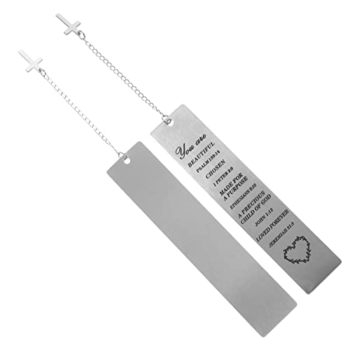 TEHAUX 2 Stück Lesezeichen aus Metall Liste Lesezeichen für Männer personalisiertes lesezeichen personalisierte lesezeichen book mark Buchmarkierungen für Leser Rostfreier Stahl von TEHAUX