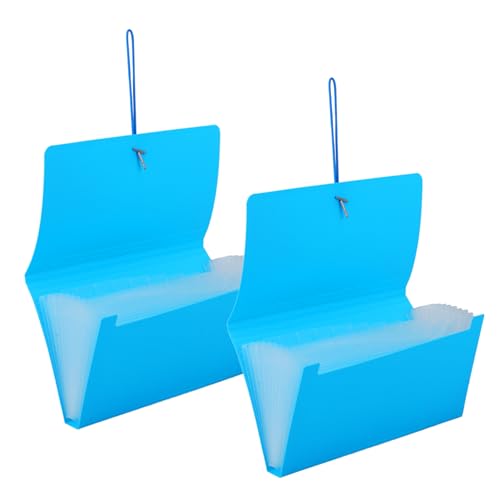 TEHAUX 2 Stück Mappe Bindemittel Datei Organisatoren Unterlagen ordner aufbewahrungsdose Plastikdokumentenhalter plastiktütchen Ticketinhaber erweiterbarer Tickethalter pp-Material Blue von TEHAUX