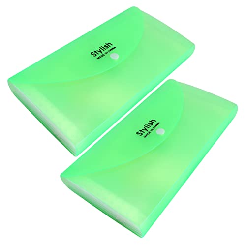 TEHAUX 2 Stück Mappe Dokumente Organisator Halter Ticketinhaber Dateiorganisator Tragbarer Dateiordner Pp-material Green von TEHAUX