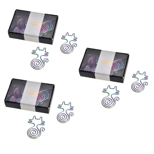 TEHAUX 3 Sätze Büroklammern Katzenform Lesezeichen Clips Klauenklammern Krankenschwesterpapierklammer Süßes Briefpapier Lesezeichenclip Aus Metall Geschenkbindemittel 8 Stücke * 3 von TEHAUX