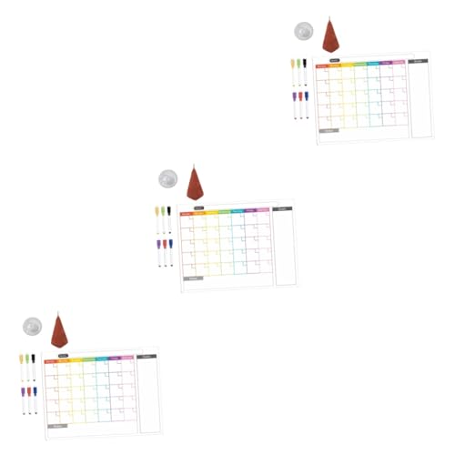 TEHAUX 3 Sätze Magnettafel kühlschrankorginizer kühlschranl organisator kühlschrankplaner Kühlschrank-Planungshilfe Kalender für Planke Memo-Erinnerung Aufkleber-Schreibtafel Baumwolle von TEHAUX