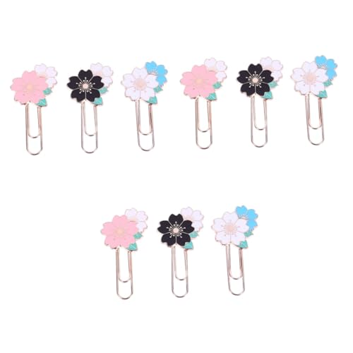 TEHAUX 3 Sätze Paperclip Lesezeichen Bookmarks Book Marks Stule Ordnee Lesezeichen Sprießen Blume Büroklammern Süße Büroklammern Buchclip Lesezeichen Zinklegierung 3 Stück * 3 von TEHAUX