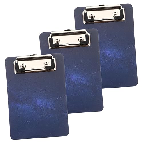 TEHAUX 3 Stück Datei-Clip buchstabentafel schreibtsichunterlagen ordner cartape Praktische Zwischenablage Klappbares Klemmbrett Büroschreib-Zwischenablage tragbares Klemmbrett Metall Blue von TEHAUX