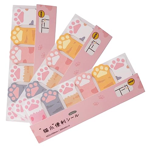 TEHAUX 3 Stück Schulseitenmarkierungen beschriftung aufkleber labels stickers label sticker notitzzettelblock Pads Tiere Glatt schreibende Notizblöcke klebrige Buchregisterkarten Papier von TEHAUX