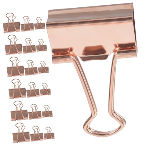 TEHAUX 30 Stück Metallordner clipboard schreintischorganizer papierklemmen dip clips mehrzweckhalter klampen Dokumentclips Befestigungsclips für Dokumente mittlere Heftklammern Rose Gold von TEHAUX
