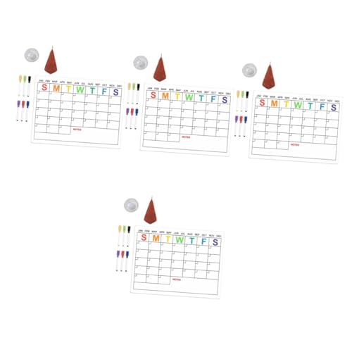 TEHAUX 4 Sätze Magnettafel täglich Wöchentlicher Magnetkalender magnetisches Papier erste write board kühlschrankorginizer kleine trocken abwischbare Tafeln Message Board Weich magnetisch von TEHAUX