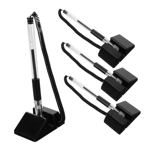 TEHAUX 4 Stück Büro-Gelstift kugelschreiber schreibkladde Schreibstift mit Halterung bürogadges sign pen Desktop-Gel-Tintenstift Schreibwaren Zeichenstifte Geschäftszubehör Plastik Black von TEHAUX