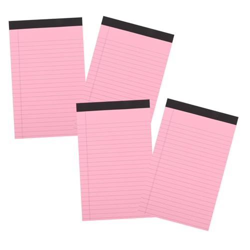 TEHAUX Praktischer Notizblock Im Legal-Stil 4er-Set Breit Liniertes Notizbuchpapier Antihaftbeschichtet Rot von TEHAUX