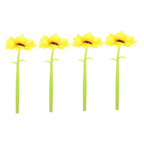 TEHAUX 4 Stück Sonnenblumen-gelstift Büro Süße Stifte Mehrfarbig Bunt Ästhetische Stifte Hübscher Stift Lustiger Stift Stifte Zeichenstifte Schwarze Tintenstifte Green Pvc von TEHAUX