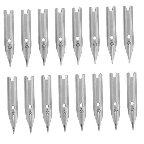 TEHAUX 40 Stück Dip-Stift Füllfederhalterspitze universelle Stiftspitzen Signierstiftspitzen Stiftspitzen malen Stiftnibs zum Malen Ersatz für Stiftspitzen Metall Silver von TEHAUX