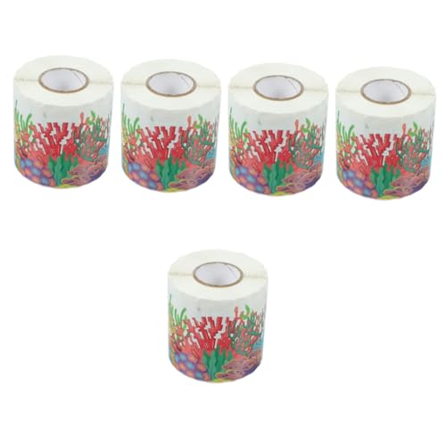 TEHAUX 5 Rollen Aufkleber für Unterwasserkorallen würfelunterlage einhelll lichtwärts leds leuchtmittel deko Randpapier für das Klassenzimmer abnehmbares Randpapier PVC selbstklebend von TEHAUX