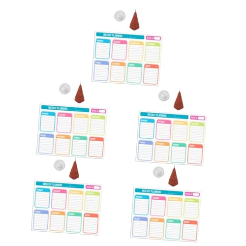 TEHAUX 5 Sätze Magnettafel Kühlschrank-Speiseplaner magnetisch Whiteboard trocken abwischbar kühlschrankorginizer kühlschranl organisator Wochenmenü Magnetkühlschrank Wochenplanertafel von TEHAUX