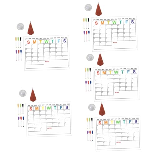 TEHAUX 5 Sätze Magnettafel Wöchentlicher Magnetkalender Kühlschrank trockener Löschbrett write board kühlschrankorginizer Magnetische, trocken abwischbare Tafel Message Board Baumwolle von TEHAUX