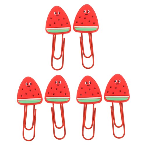 TEHAUX 6 Stück Büroklammer Papier beschichtet Schreibtisch Blau Miniclips bookmarks book marks wischtelgeschenk die schule de neuartige Metallklammern nützliche weiches Gummi rot von TEHAUX