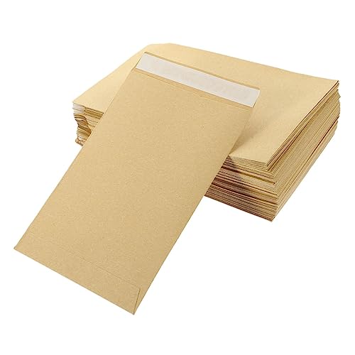 TEHAUX 60 Stück Selbstklebender Umschlag Währungsumschläge Geld Budgetumschläge Für Die Kassenbudgetierung Karton Leer Schmucklos Klebrig Einfarbige Umschläge Kraftpapier Light Brown von TEHAUX