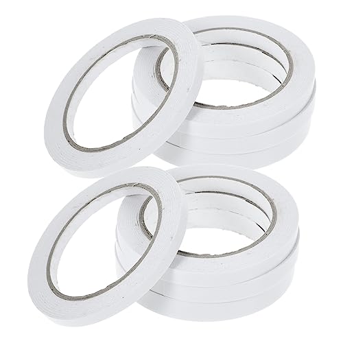 TEHAUX 8 Rollen Doppelseitiges Klebeband Sammelklebeband Einseitig Klebrig Doppelklebeband Farbig Schrottband Klebeband Extra Fort Starkes Doppelseitiges Band Kunstband Weiß Papier von TEHAUX