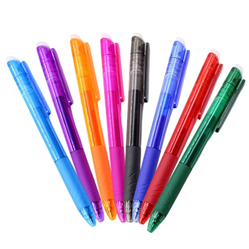 TEHAUX 8 Stück löschbarer Gelstift gelstifte gel schreibstifte Schreibwaren pen Stifte mit feiner Spitze Gelschreiber zum Schreiben Gel-Schreibstifte löschbarer Stift Plastik von TEHAUX