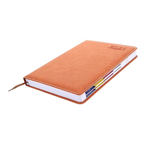 TEHAUX Agendabuch 2024 tägliches Agenda-Notizbuch Planer für Männer Schulagenda Schule Schreibwaren Tagesplaner Notizbuch Büroplan-Notizblock Monatsplaner Notizblock Papier Orange von TEHAUX