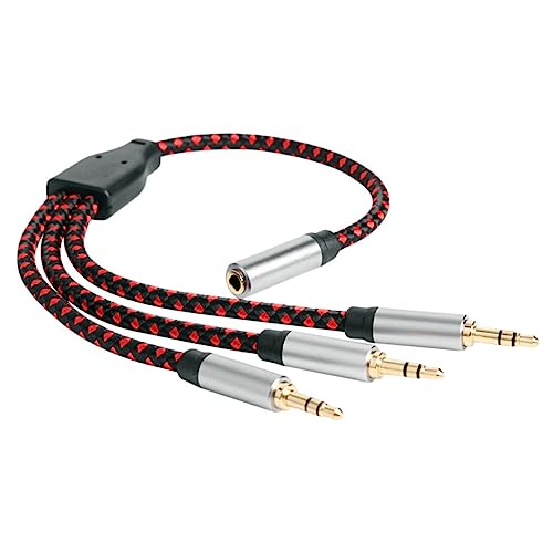 TEHAUX Audio Splitter Hochwertiges Audio Kabel mit Mikrofon Kopfhöreranschlüssen für Gaming Laptops Smartphones Flexibles Design Tragbar von TEHAUX