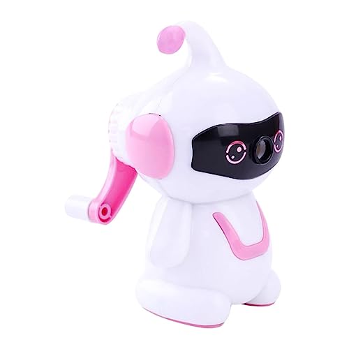 TEHAUX Bleistiftspitzer bleistift anspitzer rollschärfer schulsachen pencil sharpener studiolicht Kind Roboter Zeichnung Cartoon Bleistiftschärfer büro schule versorgung Plastik Rosa von TEHAUX