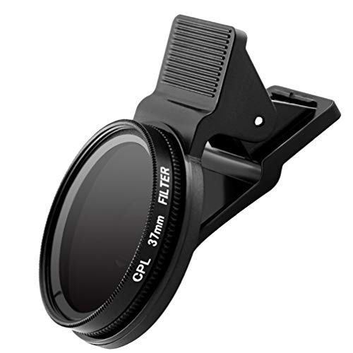 TEHAUX Clip- On- Telefonobjektiv Kamera Zirkularpolarisator Dichtefilter- Kit 37- Mm- Objektiv Kameraobjektiv Universal- Polarisator- Kameraobjektiv (Schwarz) von TEHAUX