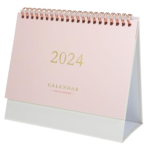 TEHAUX Desk Calendar Pink, Standing Flip Desktop Calendar July. 2023 - Dec 2024, 7 X 6, Desktop Calendar Table Decoration, Daily Planner Calendar for Household von TEHAUX