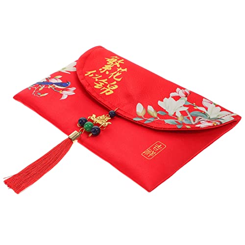 TEHAUX Happy Character Stoff Roter Umschlag Chinesisches Geldpaket Hochzeit Roter Umschlag Geldumschlag Hochzeit Hong Bao Gefälligkeiten Für Hochzeitsfeiern Stoff Rote Umschläge von TEHAUX