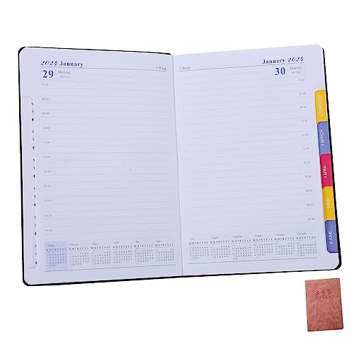 TEHAUX Kalenderbuch Agendaplaner 2024 Notizbuch 2024 Fahrplanbuch 2024 Kalenderplaner Arbeitsheft Notizblock 2024 Notizbuchplaner 2024 Notizbücher Zeitplaner Planungsbuch Papier Rosa von TEHAUX