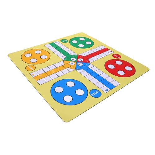 TEHAUX Ludo-Schachbrett Nonslip Mouse Pad Pads Planke Laptop-mauspad Groß Schachbrett-mauspad Fliegendes Schachbrett Mauspad Fliegende Schachmatte Laptop - -pad Gummi Yellow von TEHAUX
